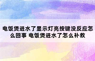 电饭煲进水了显示灯亮按键没反应怎么回事 电饭煲进水了怎么补救